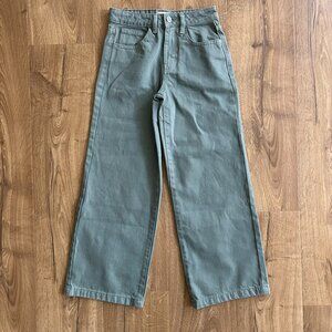 Hello Frankie Girls Green Wide Leg Denim Pants Size 7/8 | Barely Worn